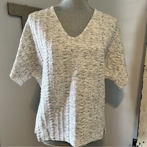 Zara Trafulac V neck drop sleeve pop over shirt size S grey mix